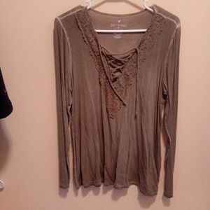 Army green Never worn long sleeved top